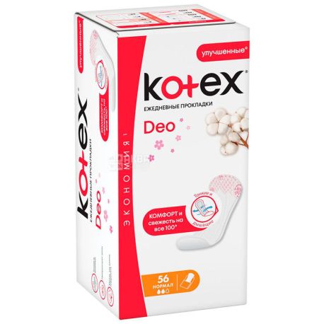 Kotex, Deo ultra slim, 56 шт., Прокладки ежедневные