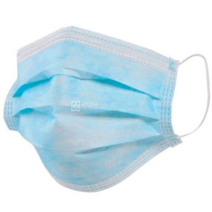 Маска захисна тришарова, оригінальна мельтблаун, 50 шт., Китай