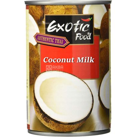 Exotic Food, Coconut milk, 400 мл, Екзотик Фуд, Кокосове молоко, 18%, ж/б