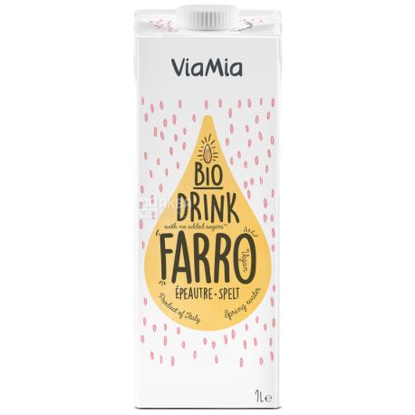 ViaMia, Bio Drink, Farro, 1 л, ВиаМиа, Напиток спельтовий органический, без сахара и глютена