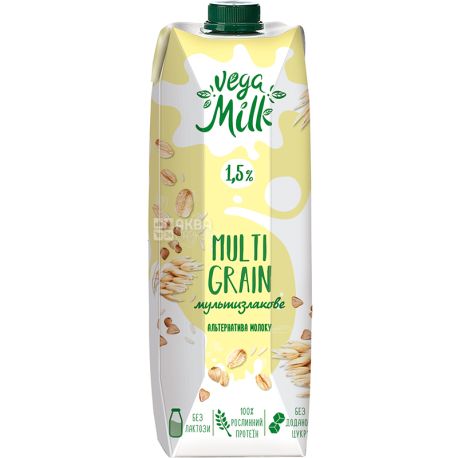 Vega Milk, 950 мл, Напій мультизлаковий ультрапастеризований, 1,5%