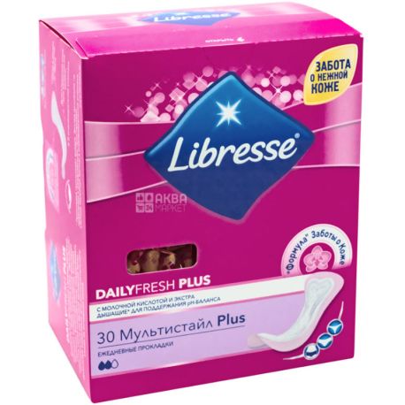 Libresse, Daily Fresh Multistyle plus, 30 шт., Прокладки ежедневные