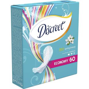 Discreet, Deo Spring Breeze, 60 шт., Прокладки щоденні, ароматизовані