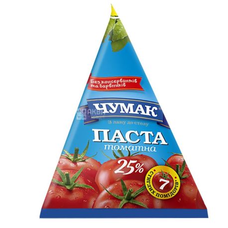 Chumak, 25% 70 g, tomato paste, pyramid tetrapack