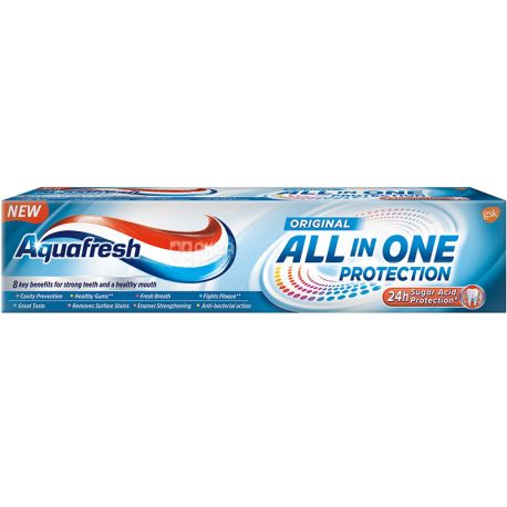 Aquafresh, All in One, 100 мл, Зубна паста Аквафреш, комплексний захист