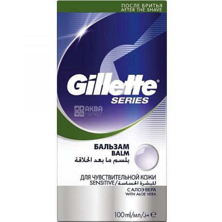 Gillette, 100 ml, after shave balm, for sensitive skin, with aloe vera, Series Sens Skin