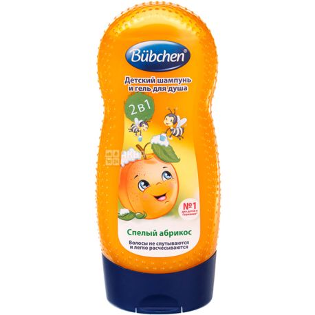 Bubchen, Ripe Apricot 2in1, 230 ml, Baby Shampoo & Shower Gel