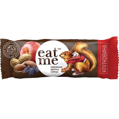 EatMe, 30 g, Bar, Raisin, apple, nuts in dark chocolate