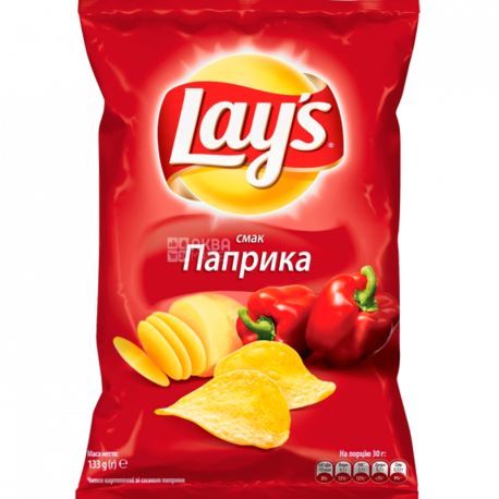Lay's, Паприка, 133 г, Чипсы картофельные
