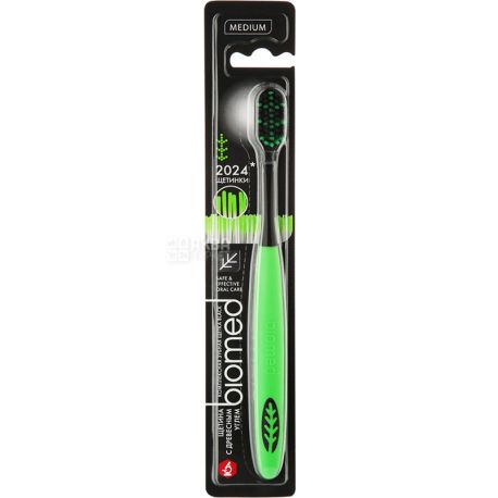 BioMed Black, С древесным углем, 1 шт., Зубная щетка средней жесткости