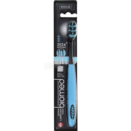 BioMed Black, Charcoal, 1 pc, Medium Hard Toothbrush