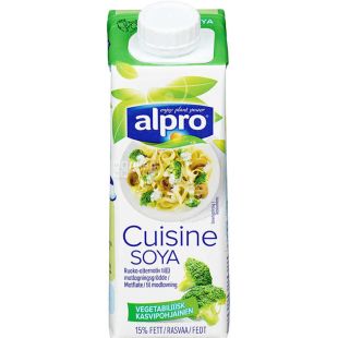 Alpro, Cuisine Soya, 250 мл, Сливки соевые Алпро, 14%