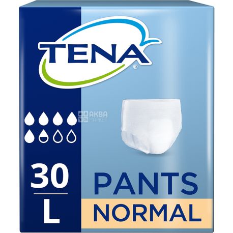 Tena, Pants Normal Large, 30шт., Подгузники поглощающие для взрослых, 5 капель, размер L