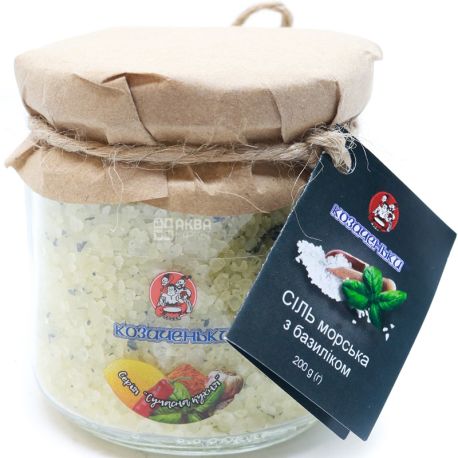 Козаченьки, 200 г, Соль морская с базиликом, стекло