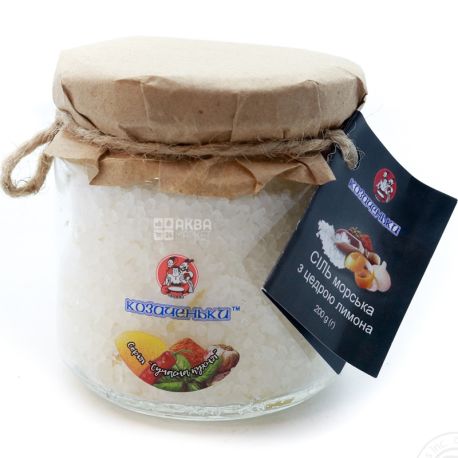 Kozachenki, 200 g, Sea salt with lemon peel, glass