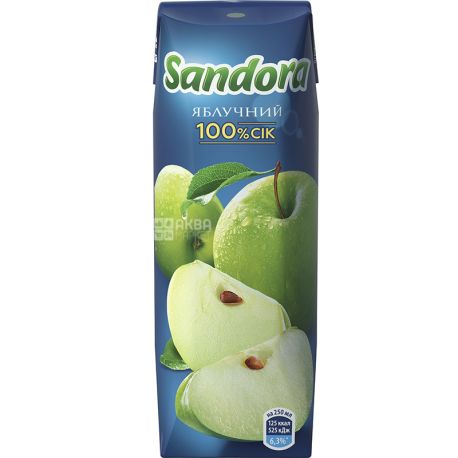 Sandora, 0,25 л, Сок Яблочный 100%, осветленный