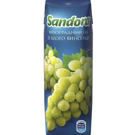 Sandora, 0,25 л, Сок из белого винограда