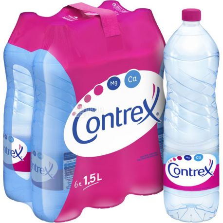 Contrex Mg+, 1,5 л, Упаковка 6 шт., Контрекс, Вода мінеральна негазована, ПЕТ