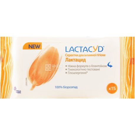 Lactacyd, 15 шт., Серветки для інтимної гігієни
