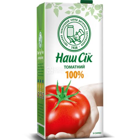 Наш Сок, 1,93л, Сок Томатный 100%, с солью