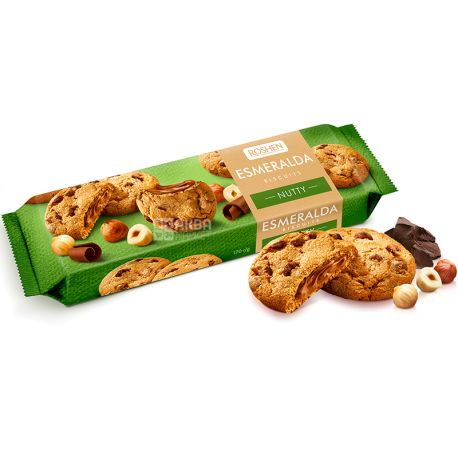 Roshen, Soft Heart Nutty, Эсмеральда, 170 г, Печенье сдобное с фундуком