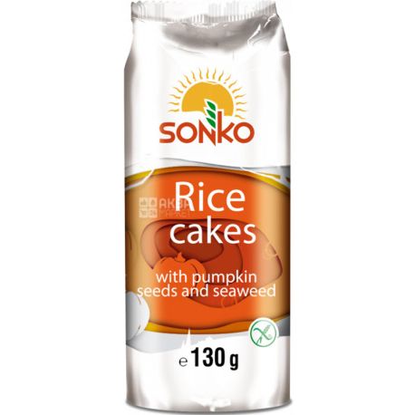 Sonko, 130 г, Галети рисові, з гарбузовим насінням, без глютену