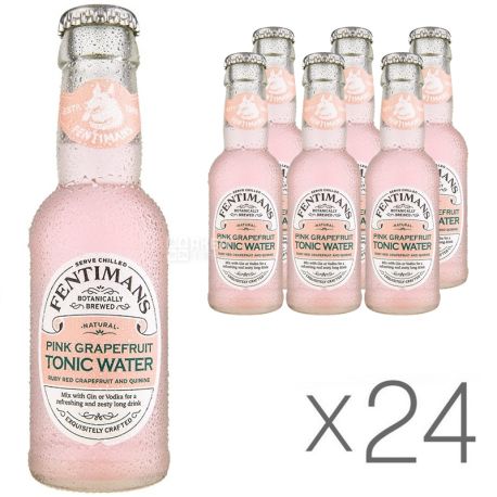 Fentimans, Pink Grapefruit, Tonic Water, 125 мл, Упаковка 24 шт., Тонік Грейпфрут, газований