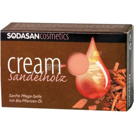 Sodasan, Sandalwood and Shea Butter, 100 g, Organic face cream soap