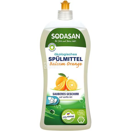 Sodasan, Апельсин, 1 л, Бальзам-концентрат для миття посуду, органічний