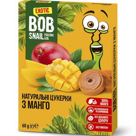 Bob Snail, 60 г, Натуральные конфеты с манго
