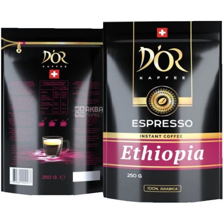 D'OR, Espresso Ethiopia, 250 г, Кава Еспресо Ефіопія, розчинна