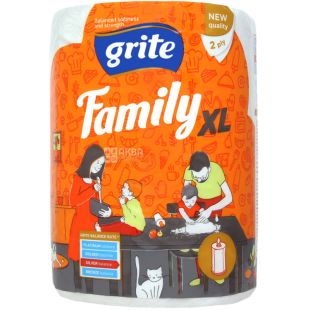Grite Family Jumbo XL, 1 рул., Полотенца бумажные Грите, 2-х слойное, 78 м, 250 листов, 200х315 мм