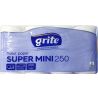 Grite, Super Mini, 8 рулонов, Бумага туалетная, 3-х слойная, 250 отрывов