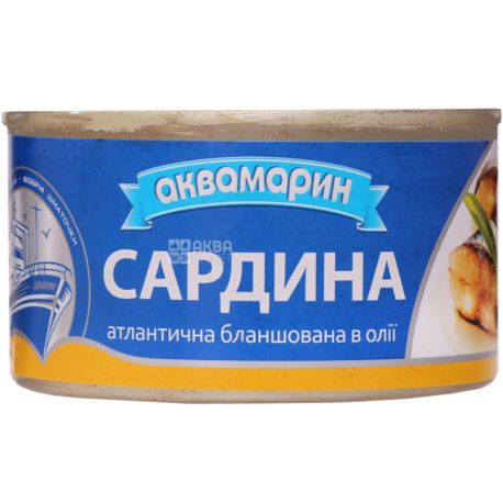 Аквамарин, 230 г, Сардина атлантична, бланшована в олії