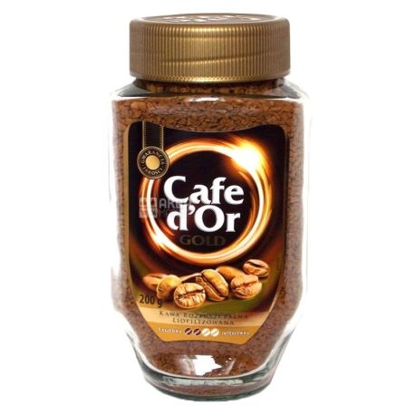 Cafe d'Or Gold, 200 г, Кафе д'Ор Голд, кофе растворимый, стекло