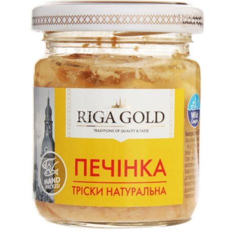 Riga Gold, 85 г, Печень трески натуральная