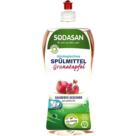 Sodasan, Гранат, 1 л, Рідкий засіб-концентрат для миття посуду, органічний