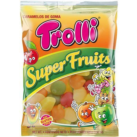 Trolli, Super Fruits, 100 г, Жувальні цукерки, Суперфрукти