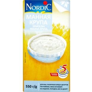 Nordic, 550 г, Манная крупа, органическая