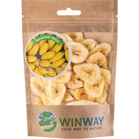 Winway, 70 г, Банановые чипсы, сушеные