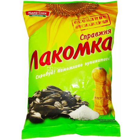 Справжня Лакомка, 80 г, Насіння соняшника смажене, солоне