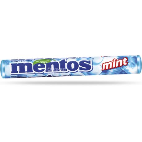 Mentos, Mint, 37 г, Жевательное драже, Мята