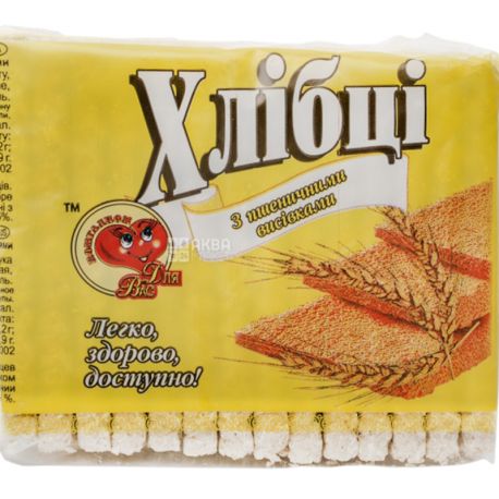 For you, 100 g, Wheat bread with bran, without sugar and yeast