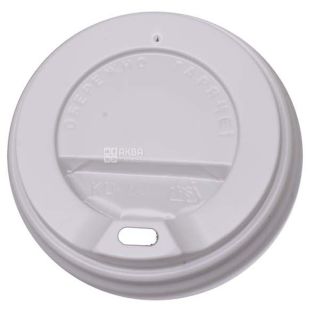 Кришка з поїлкою, для стакана паперового 180 мл, біла, 50 шт., D69