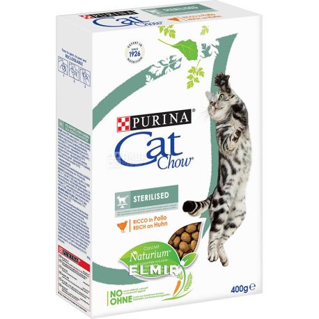 Purina, Cat Chow, Sterilized, 400 г, Сухий корм для стерилізованих котів, з куркою