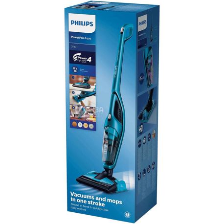 Philips PowerPro Aqua FC6404/01, Аккумуляторный пылесос для влажной и сухой уборки