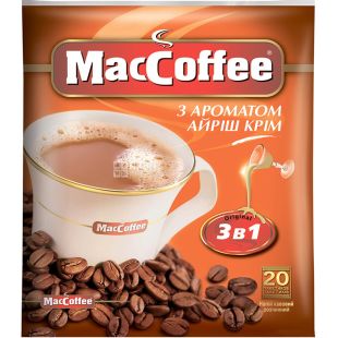 MacCoffee, Айріш крім, 20 шт. х 18 г, Кава розчинна, 3 в 1