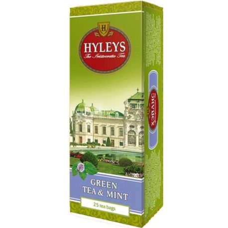 Hyleys, 25 пак. х 1.5 г, Зеленый чай с мятой