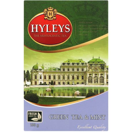 Hyleys, 100 г, Зеленый чай с мятой, крупнолистовой