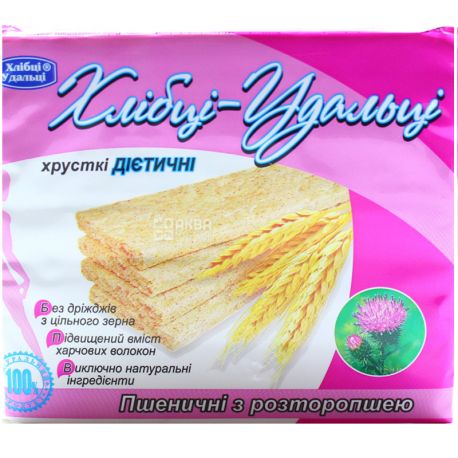 Хлібці-Удальці, 100 г, Хлібці пшеничні з розторопшею